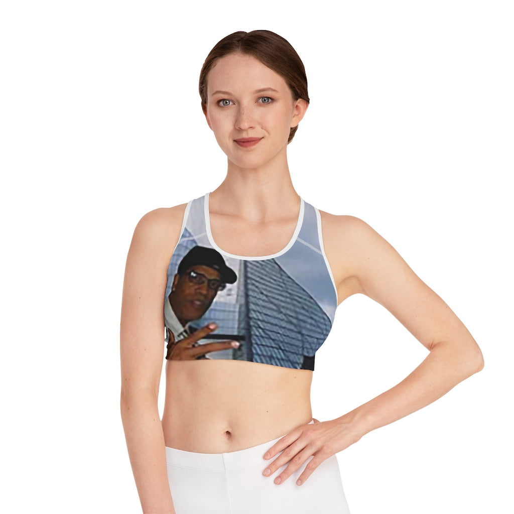 M.U.S.I.C. World HQ Sports Bra (AOP)