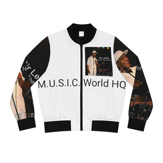 M.U.S.I.C. World HQ Album Cover Series Women's Bomber Jacket (AOP)