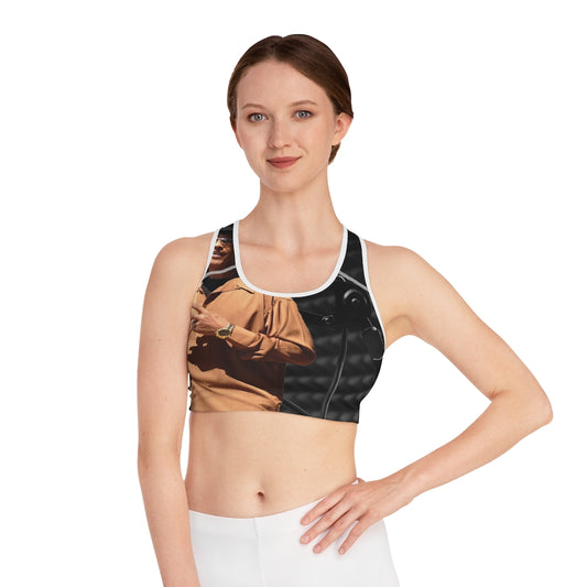 M.U.S.I.C. World HQ Sports Bra (AOP)