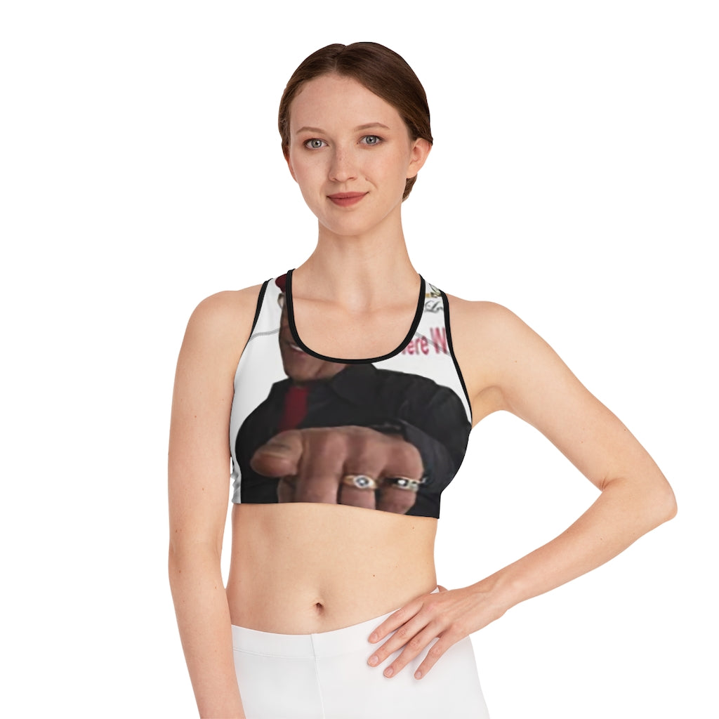 M.U.S.I.C. World HQ Sports Bra (AOP)