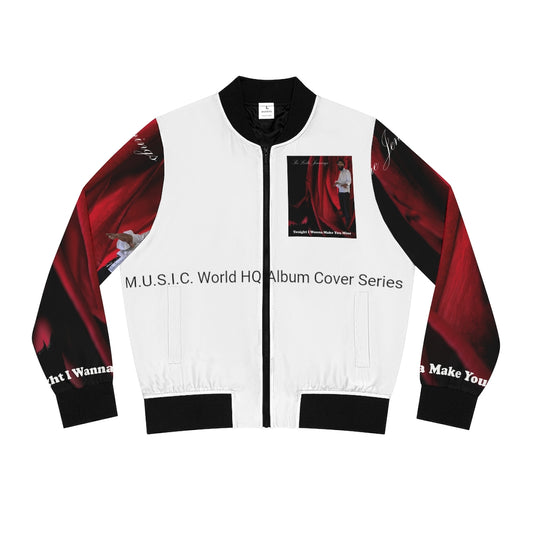 M.U.S.I.C. World HQ Album Cover Series Women's Bomber Jacket (AOP)
